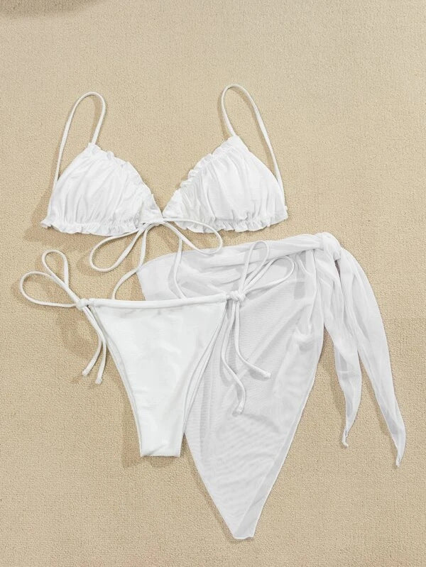Ropa de trajes de bikini de dos piezas de color sólido al por mayor